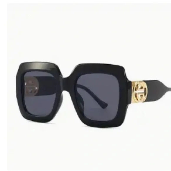 Black Oversized Trendy Square Sunglasses - Picture 1 of 1